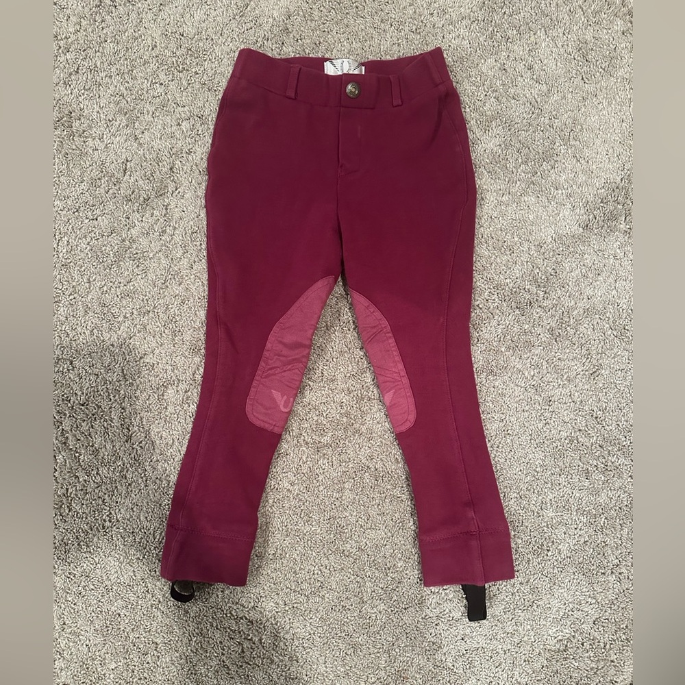 Children's Maroon Equestrian Leggings